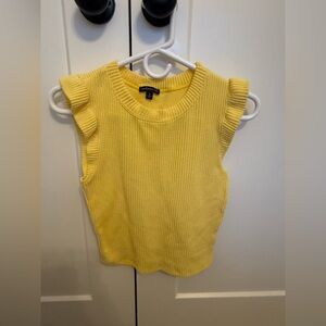 Yellow Ribbed Sleeveless Top